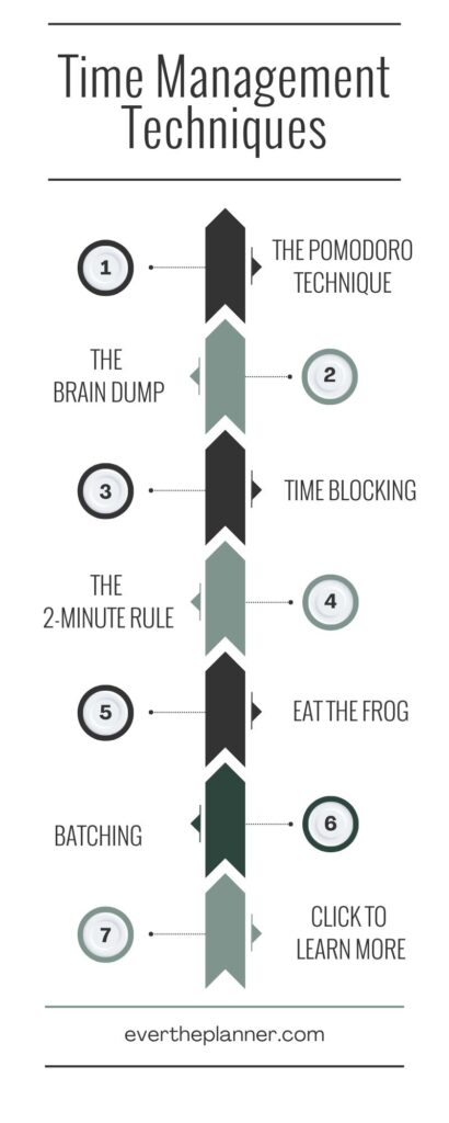 Time Management Techniques Infographic